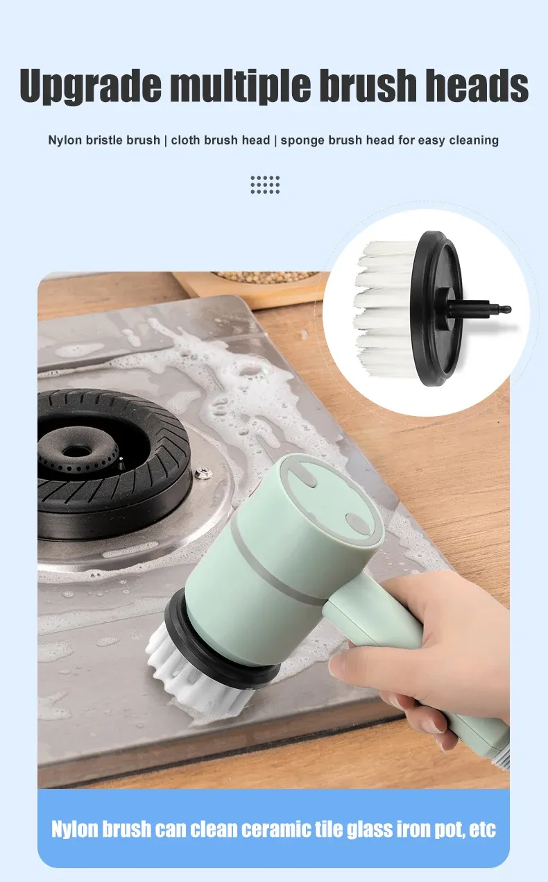 Electric Cleaning Brush Multi-functional Home USB Rechargeable Electric Rotary Scrubber Household Appliances Cleaning Gadget Electric Cleaning Brush Multi-functional Home USB Rechargeable Electric Rotary Scrubber Household Appliances Cleaning Gadget