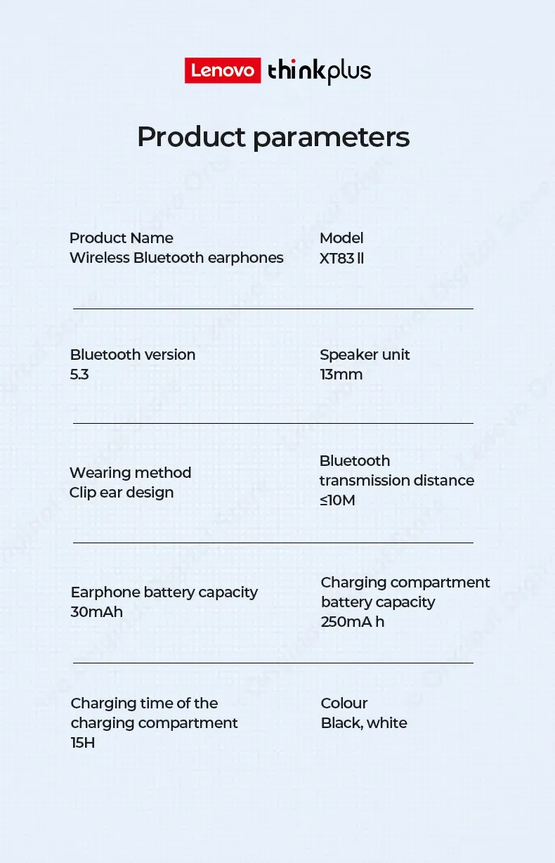 Lenovo XT83 II Wireless Headphones Bluetooth 5.3 Earphones Earclip Design Touch Control Bone Conduction Earbuds Sports Headsets Lenovo XT83 II Wireless Headphones Bluetooth 5.3 Earphones Earclip Design Touch Control Bone Conduction Earbuds Sports Headsets