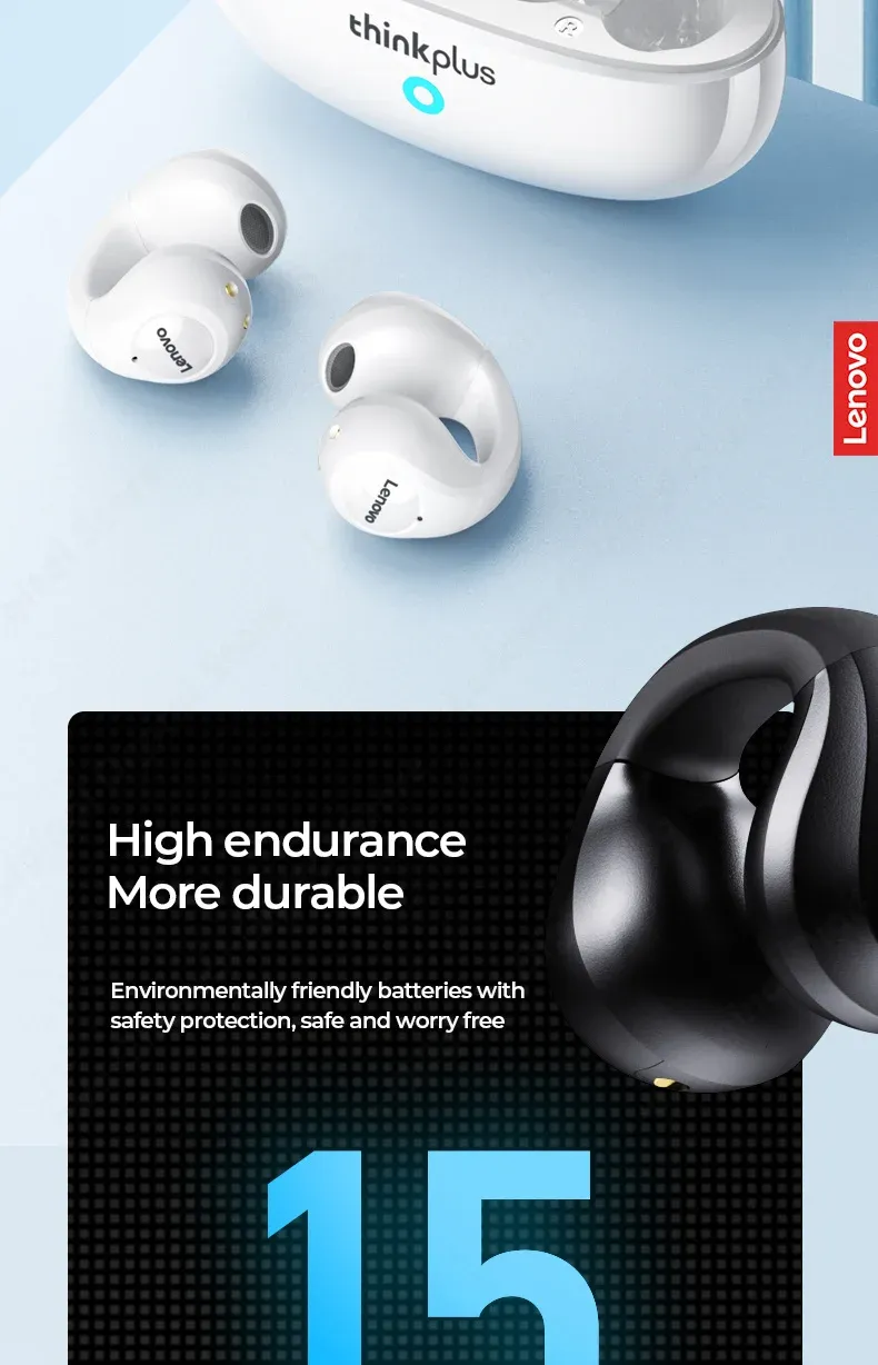 Lenovo XT83 II Wireless Headphones Bluetooth 5.3 Earphones Earclip Design Touch Control Bone Conduction Earbuds Sports Headsets Lenovo XT83 II Wireless Headphones Bluetooth 5.3 Earphones Earclip Design Touch Control Bone Conduction Earbuds Sports Headsets