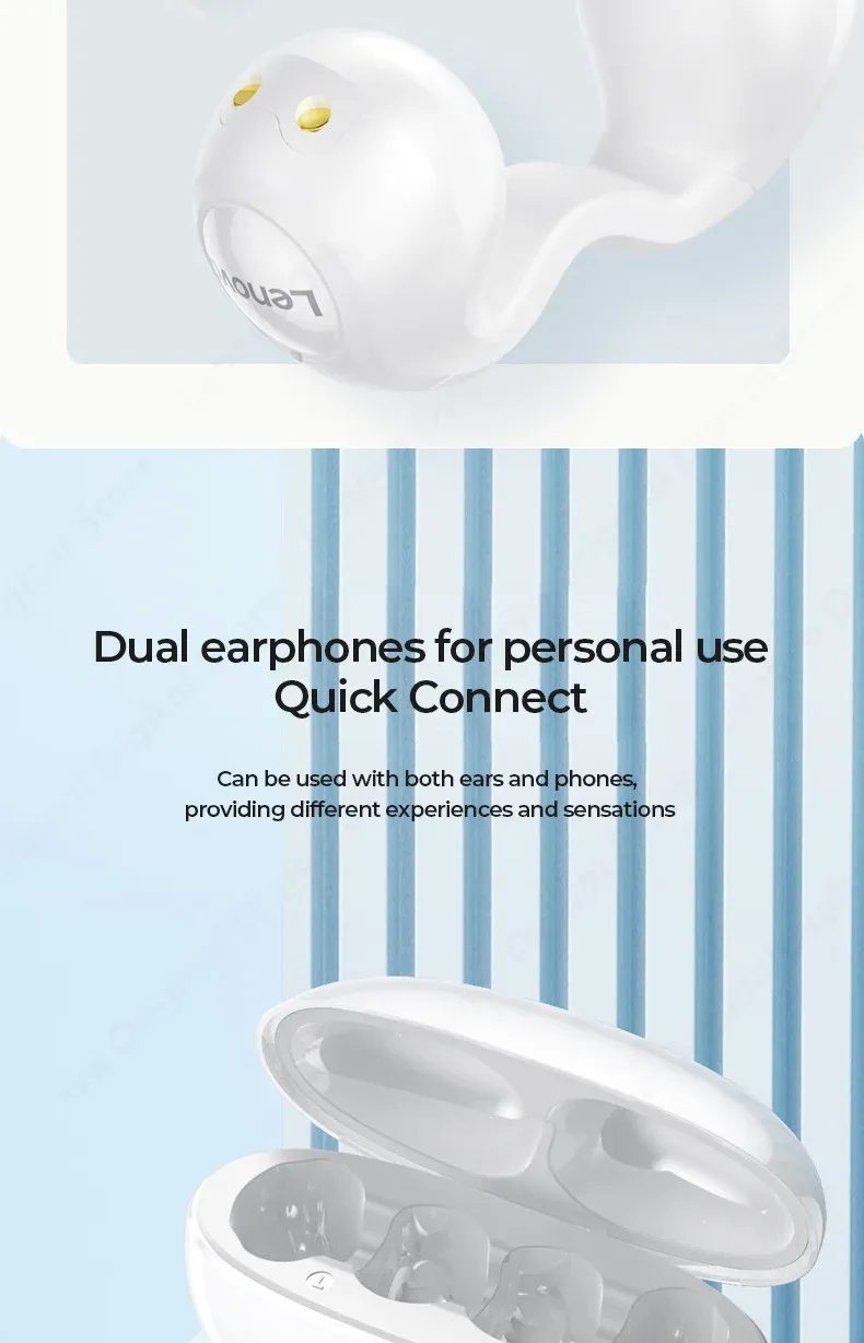 Lenovo XT83 II Wireless Headphones Bluetooth 5.3 Earphones Earclip Design Touch Control Bone Conduction Earbuds Sports Headsets Lenovo XT83 II Wireless Headphones Bluetooth 5.3 Earphones Earclip Design Touch Control Bone Conduction Earbuds Sports Headsets