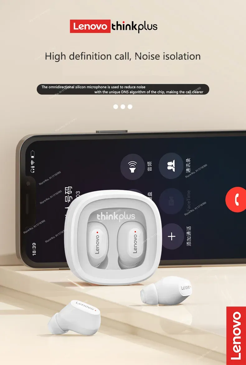 Lenovo XT62 Bluetooth 5.3 Earphones Wireless HiFi Sport Noise Reduction Headset with Mic Touch Control TWS Original Earbuds Lenovo XT62 Bluetooth 5.3 Earphones Wireless HiFi Sport Noise Reduction Headset with Mic Touch Control TWS Original Earbuds