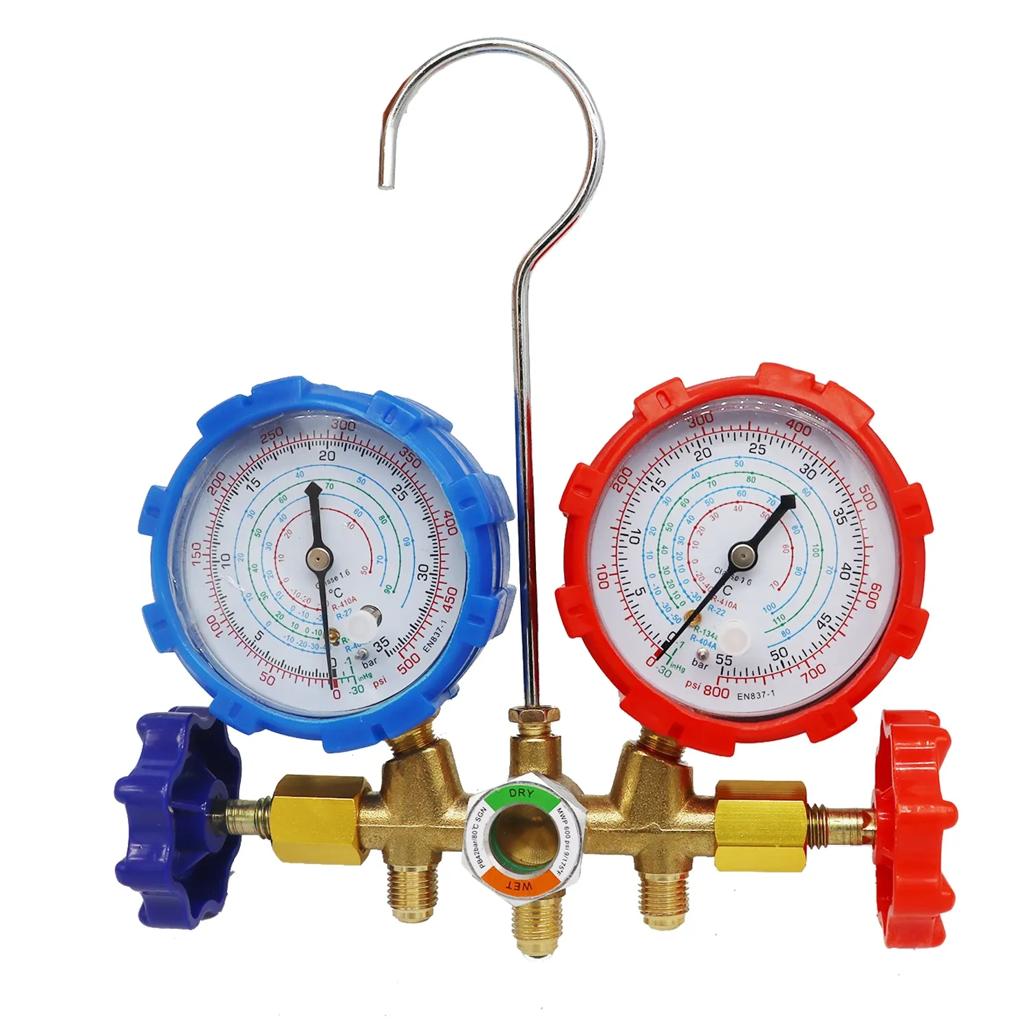 R410A R22 R134a R404A Manifold Gauge Set HVAC A/C Refrigeration Charging Service with Hoses Adjustable Couplers Adapter Can Tap R410A R22 R134a R404A Manifold Gauge Set HVAC A/C Refrigeration Charging Service with Hoses Adjustable Couplers Adapter Can Tap