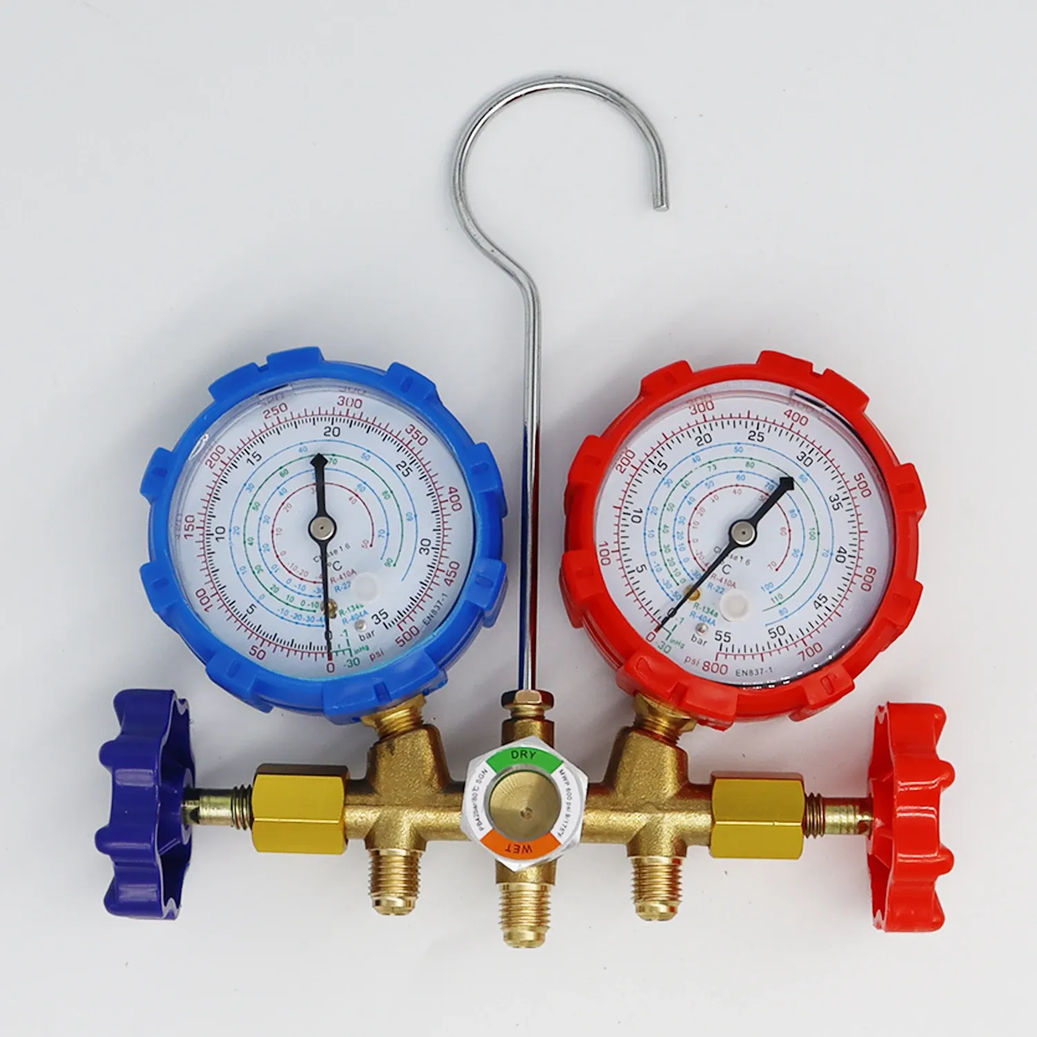 R410A R22 R134a R404A Manifold Gauge Set HVAC A/C Refrigeration Charging Service with Hoses Adjustable Couplers Adapter Can Tap R410A R22 R134a R404A Manifold Gauge Set HVAC A/C Refrigeration Charging Service with Hoses Adjustable Couplers Adapter Can Tap
