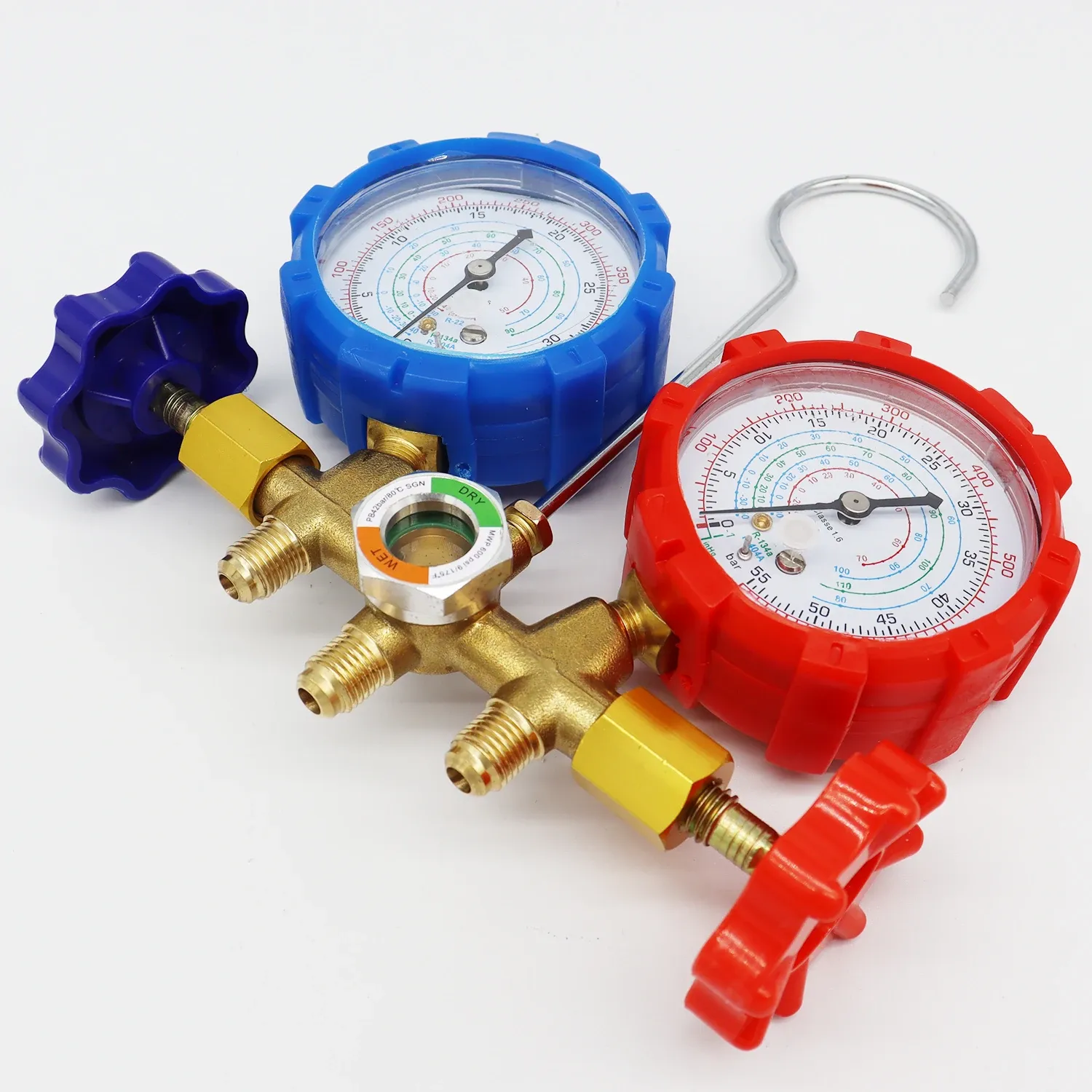 R410A R22 R134a R404A Manifold Gauge Set HVAC A/C Refrigeration Charging Service with Hoses Adjustable Couplers Adapter Can Tap R410A R22 R134a R404A Manifold Gauge Set HVAC A/C Refrigeration Charging Service with Hoses Adjustable Couplers Adapter Can Tap
