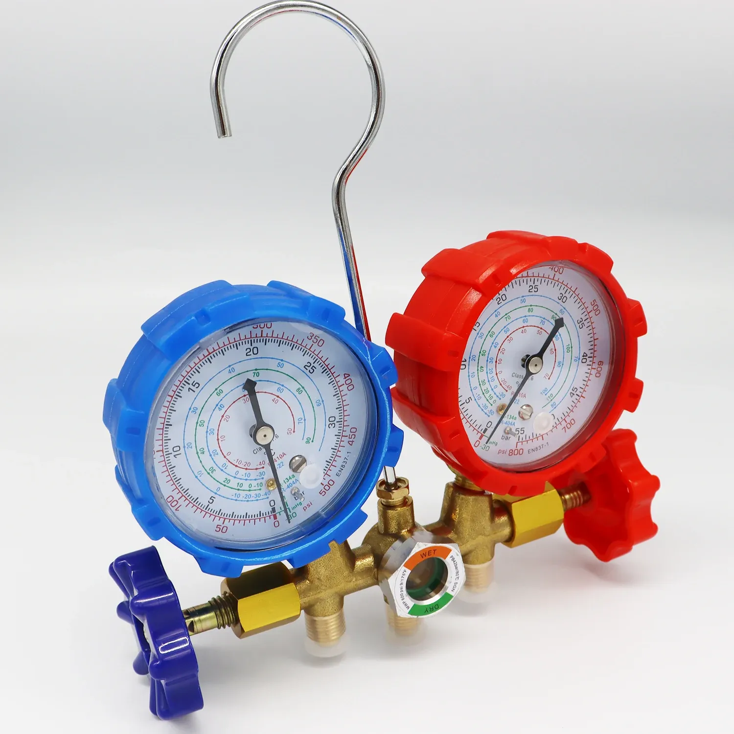R410A R22 R134a R404A Manifold Gauge Set HVAC A/C Refrigeration Charging Service with Hoses Adjustable Couplers Adapter Can Tap R410A R22 R134a R404A Manifold Gauge Set HVAC A/C Refrigeration Charging Service with Hoses Adjustable Couplers Adapter Can Tap