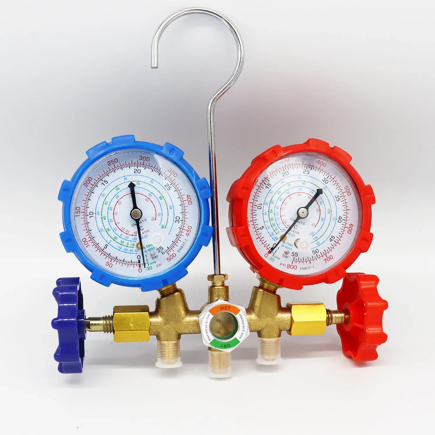 R410A R22 R134a R404A Manifold Gauge Set HVAC A/C Refrigeration Charging Service with Hoses Adjustable Couplers Adapter Can Tap R410A R22 R134a R404A Manifold Gauge Set HVAC A/C Refrigeration Charging Service with Hoses Adjustable Couplers Adapter Can Tap