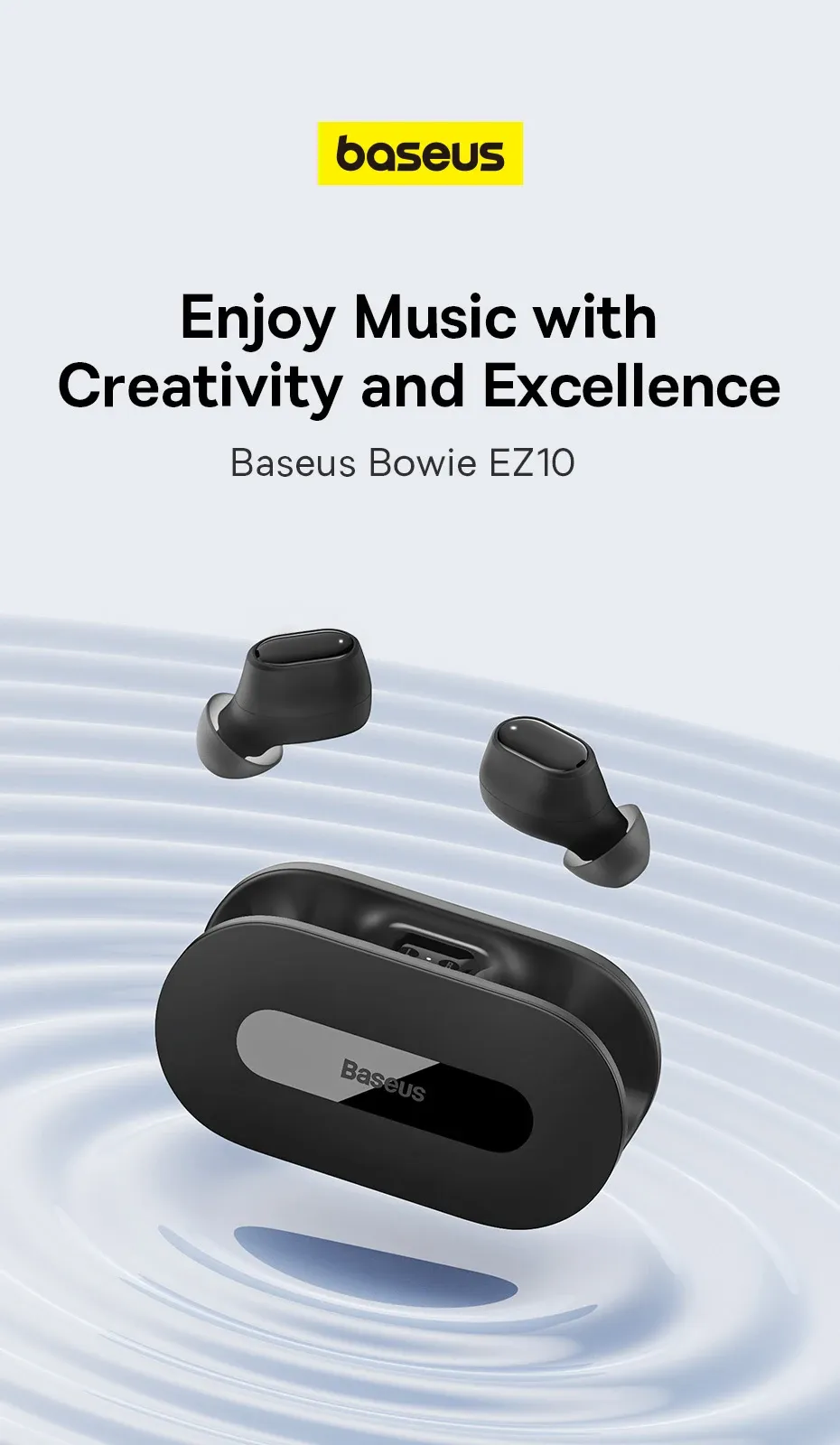 Baseus Bowie EZ10 TWS Earphone Bluetooth 5.3 Wireless Headphone Fast Charge Mini in Ear Earbuds Sports Headset 0.06s Low Latency Baseus Bowie EZ10 TWS Earphone Bluetooth 5.3 Wireless Headphone Fast Charge Mini in Ear Earbuds Sports Headset 0.06s Low Latency