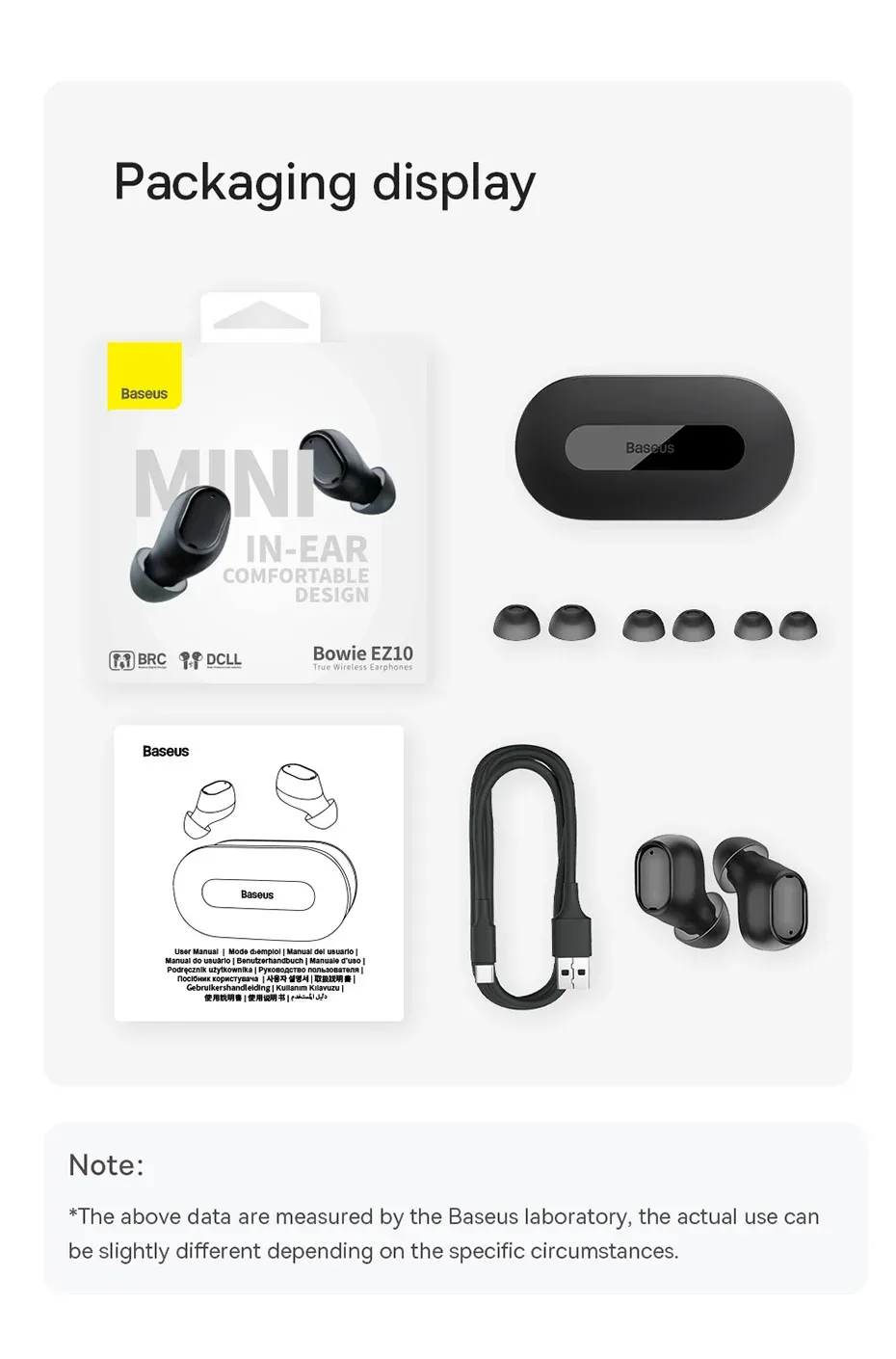 Baseus Bowie EZ10 TWS Earphone Bluetooth 5.3 Wireless Headphone Fast Charge Mini in Ear Earbuds Sports Headset 0.06s Low Latency Baseus Bowie EZ10 TWS Earphone Bluetooth 5.3 Wireless Headphone Fast Charge Mini in Ear Earbuds Sports Headset 0.06s Low Latency
