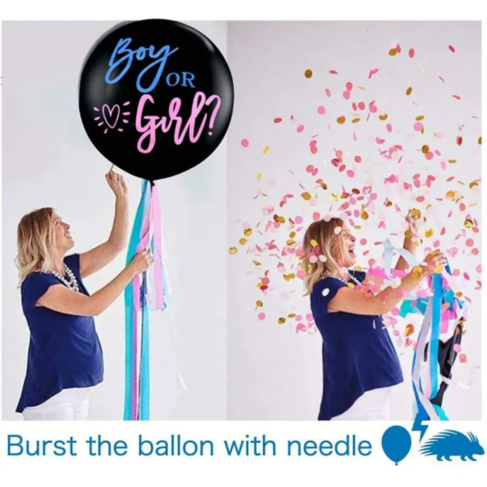 Giant Boy Or Girl Gender Reveal Black Latex Balloon Baby Shower Confetti Ballons Birthday Gender Reveal Party Decoration Giant Boy Or Girl Gender Reveal Black Latex Balloon Baby Shower Confetti Ballons Birthday Gender Reveal Party Decoration