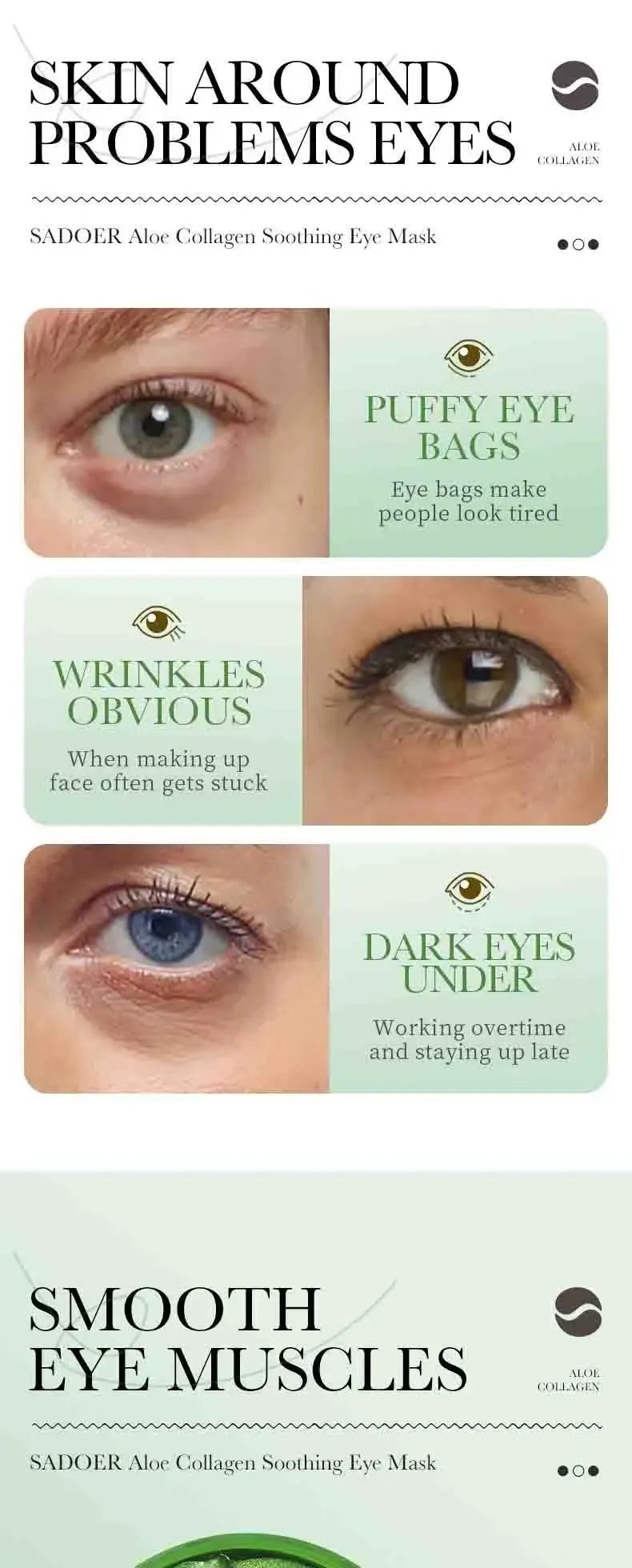 60pcs Aloe Vera Collagen Eye Mask Anti Dark Circles Removal Eyes Bags Moisturizing Firming Eye Patches Eyes Skin Care Products 60pcs Aloe Vera Collagen Eye Mask Anti Dark Circles Removal Eyes Bags Moisturizing Firming Eye Patches Eyes Skin Care Products