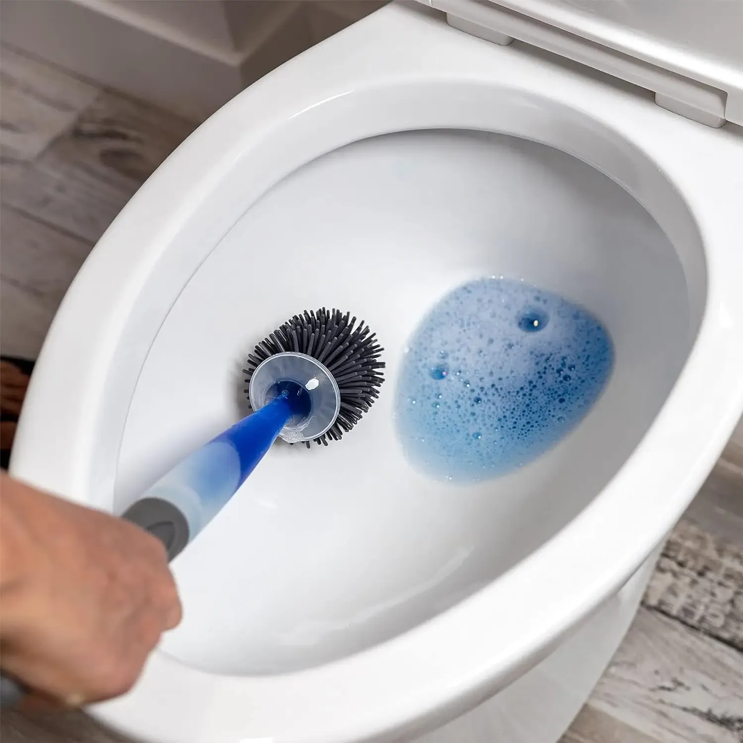 Detergent Refillable Toilet Brush Set Wall-Mounted with Holder Silicone TPR Brush for Corner Cleaning Tools Bathroom Accessories Detergent Refillable Toilet Brush Set Wall-Mounted with Holder Silicone TPR Brush for Corner Cleaning Tools Bathroom Accessories