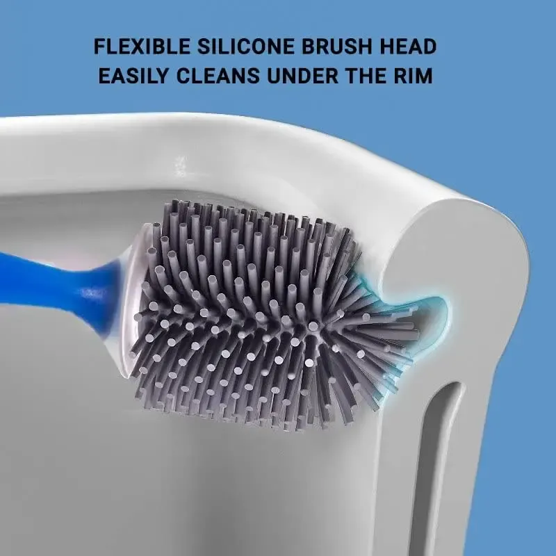 Detergent Refillable Toilet Brush Set Wall-Mounted with Holder Silicone TPR Brush for Corner Cleaning Tools Bathroom Accessories Detergent Refillable Toilet Brush Set Wall-Mounted with Holder Silicone TPR Brush for Corner Cleaning Tools Bathroom Accessories