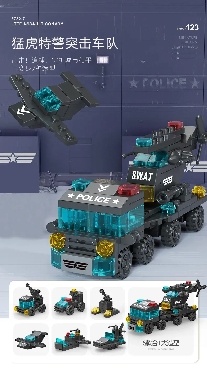 6IN1 Building Blocks City Fire Car Police Truck Engineering Crane Tank Helicopter Bricks Set Toys for Children Kids 6IN1 Building Blocks City Fire Car Police Truck Engineering Crane Tank Helicopter Bricks Set Toys for Children Kids