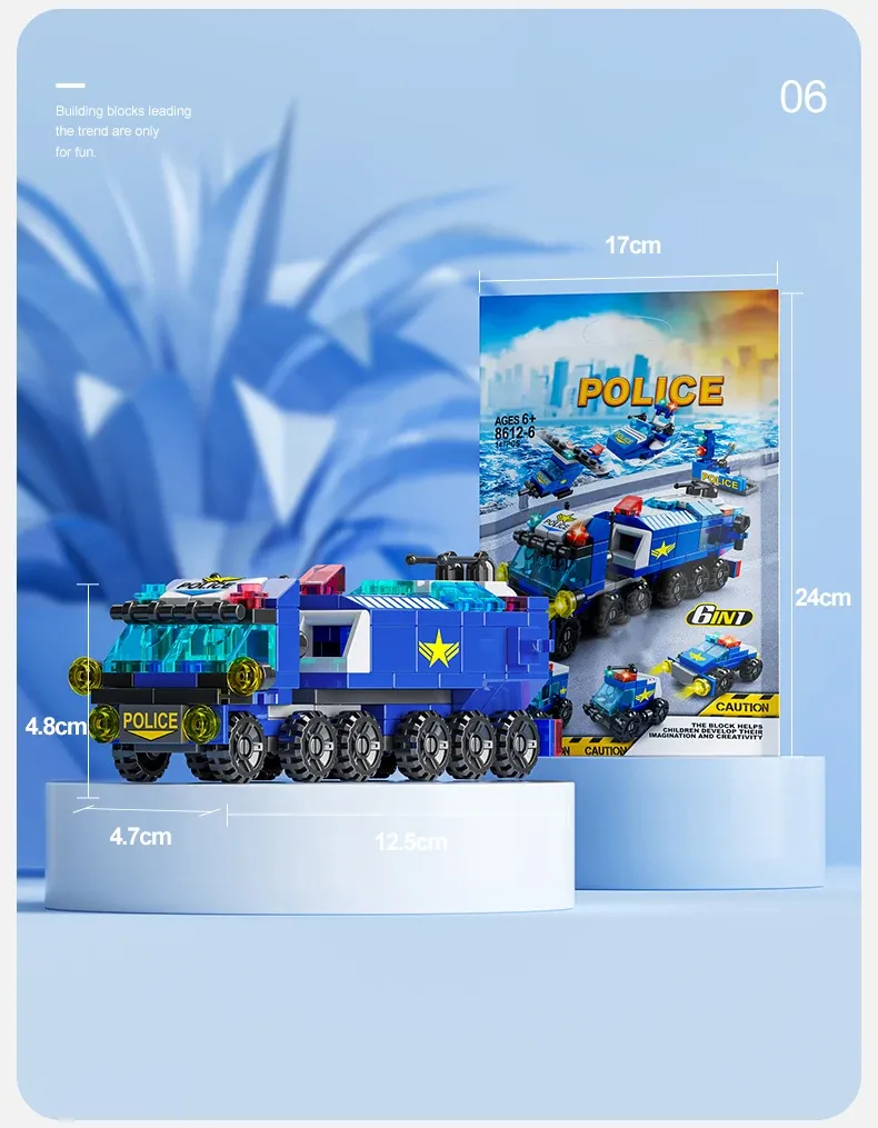 6IN1 Building Blocks City Fire Car Police Truck Engineering Crane Tank Helicopter Bricks Set Toys for Children Kids 6IN1 Building Blocks City Fire Car Police Truck Engineering Crane Tank Helicopter Bricks Set Toys for Children Kids