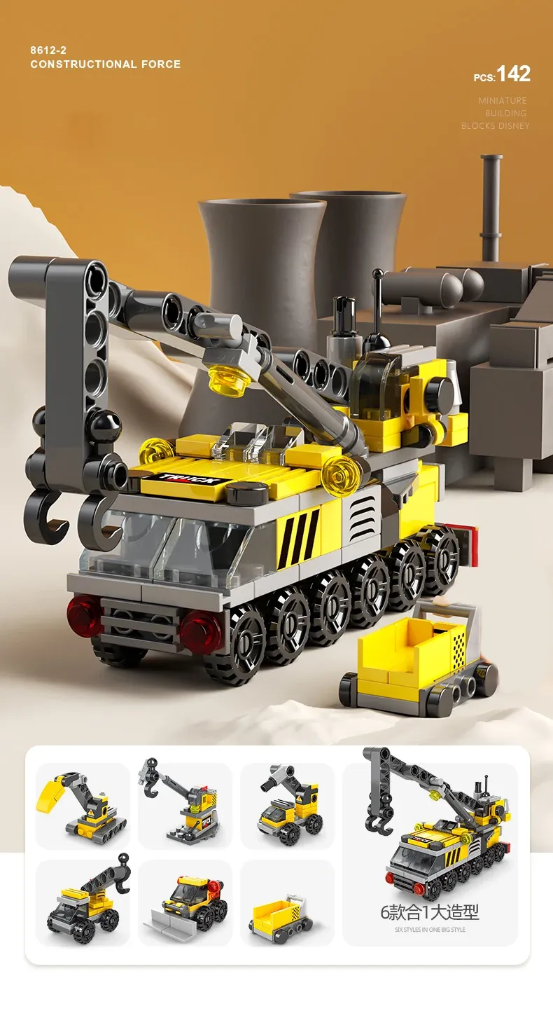 6IN1 Building Blocks City Fire Car Police Truck Engineering Crane Tank Helicopter Bricks Set Toys for Children Kids 6IN1 Building Blocks City Fire Car Police Truck Engineering Crane Tank Helicopter Bricks Set Toys for Children Kids