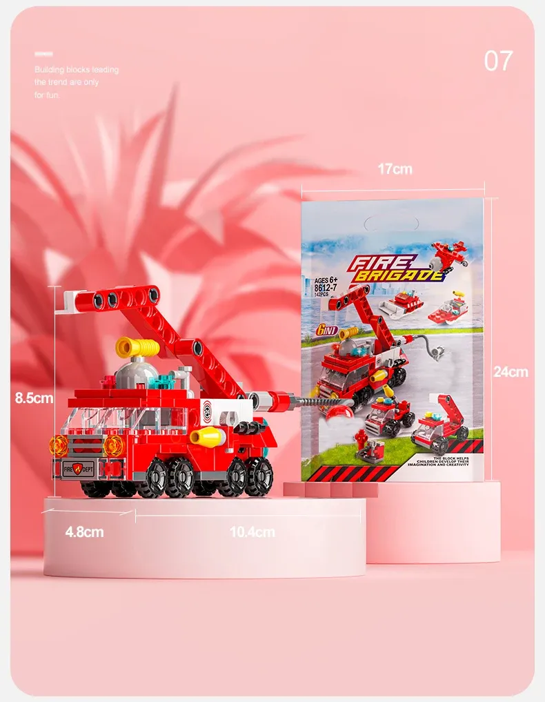 6IN1 Building Blocks City Fire Car Police Truck Engineering Crane Tank Helicopter Bricks Set Toys for Children Kids 6IN1 Building Blocks City Fire Car Police Truck Engineering Crane Tank Helicopter Bricks Set Toys for Children Kids
