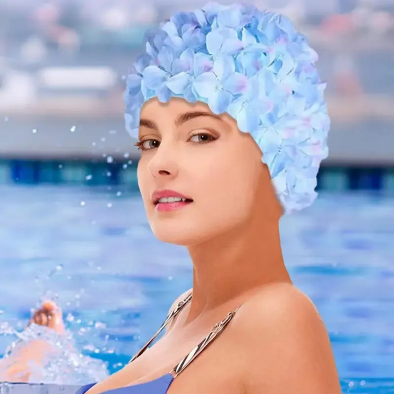 כובע רחצה לנשים בעיצוב פרחים – תמונה 4