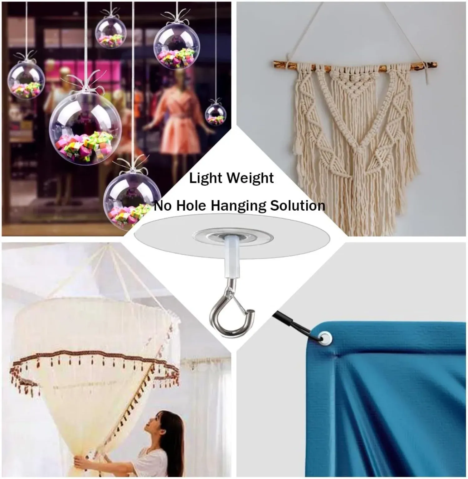 Stick Ceiling Hooks Heavy Duty Self-Adhesive Water Resistant Hooks for Ceiling Multifunctional Hooks for Balloons Wind Chimes Stick Ceiling Hooks Heavy Duty Self-Adhesive Water Resistant Hooks for Ceiling Multifunctional Hooks for Balloons Wind Chimes