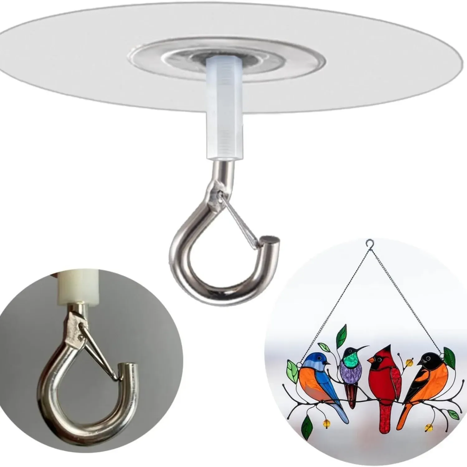 Stick Ceiling Hooks Heavy Duty Self-Adhesive Water Resistant Hooks for Ceiling Multifunctional Hooks for Balloons Wind Chimes Stick Ceiling Hooks Heavy Duty Self-Adhesive Water Resistant Hooks for Ceiling Multifunctional Hooks for Balloons Wind Chimes