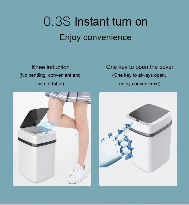 Kitchen Trash Bin 13L Bathroom Touch Trash Can In The Toilet Smart Garbage Bucket Waste Bins Dustbin Smart Trash Can Kitchen Kitchen Trash Bin 13L Bathroom Touch Trash Can In The Toilet Smart Garbage Bucket Waste Bins Dustbin Smart Trash Can Kitchen