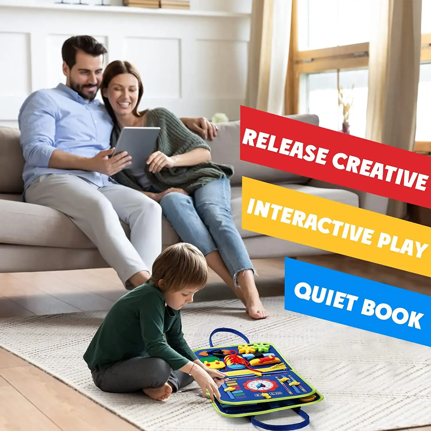 Montessori Toys Busy Board Sensory Activity Developing Board for Motor Skills,Learning Board for Toddlers Montessori Toys Busy Board Sensory Activity Developing Board for Motor Skills,Learning Board for Toddlers