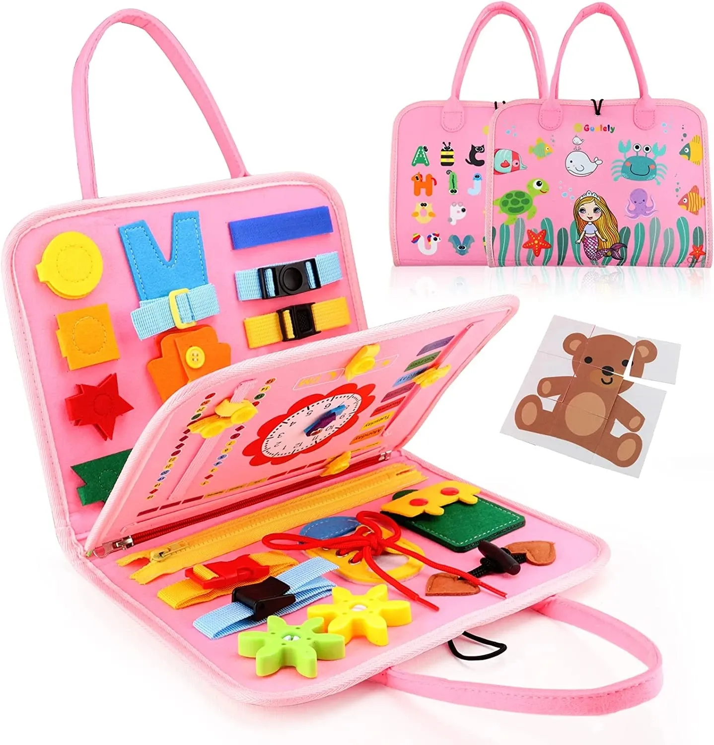 Montessori Toys Busy Board Sensory Activity Developing Board for Motor Skills,Learning Board for Toddlers Montessori Toys Busy Board Sensory Activity Developing Board for Motor Skills,Learning Board for Toddlers
