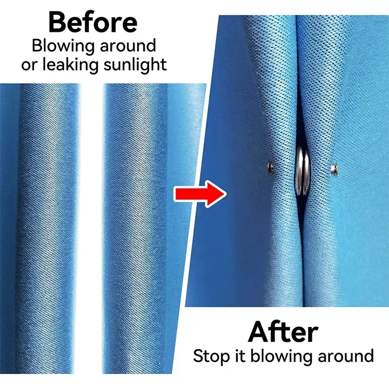 Curtain Magnetic Button Detachable Curtain Fix Fastener Clip Prevent Light Adjustment Window Screen Close Magnet Buckle Curtain Magnetic Button Detachable Curtain Fix Fastener Clip Prevent Light Adjustment Window Screen Close Magnet Buckle