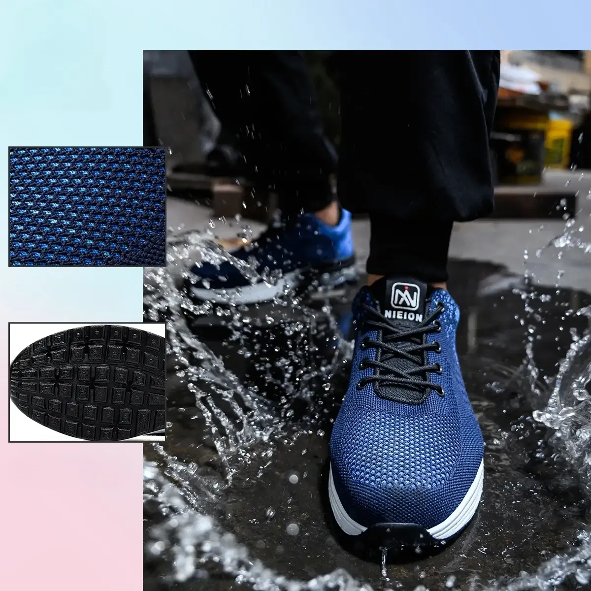 Air Cushion Work Safety Shoes For Men Women Breathable Work Sneakers Steel Toe Shoes Anti-puncture Safety Protective Shoe Air Cushion Work Safety Shoes For Men Women Breathable Work Sneakers Steel Toe Shoes Anti-puncture Safety Protective Shoe
