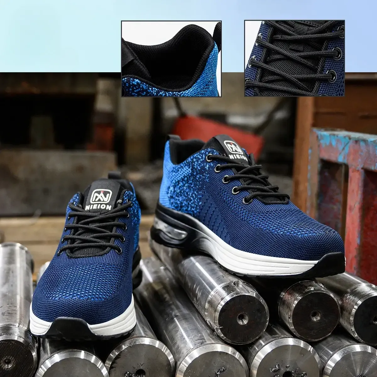 Air Cushion Work Safety Shoes For Men Women Breathable Work Sneakers Steel Toe Shoes Anti-puncture Safety Protective Shoe Air Cushion Work Safety Shoes For Men Women Breathable Work Sneakers Steel Toe Shoes Anti-puncture Safety Protective Shoe