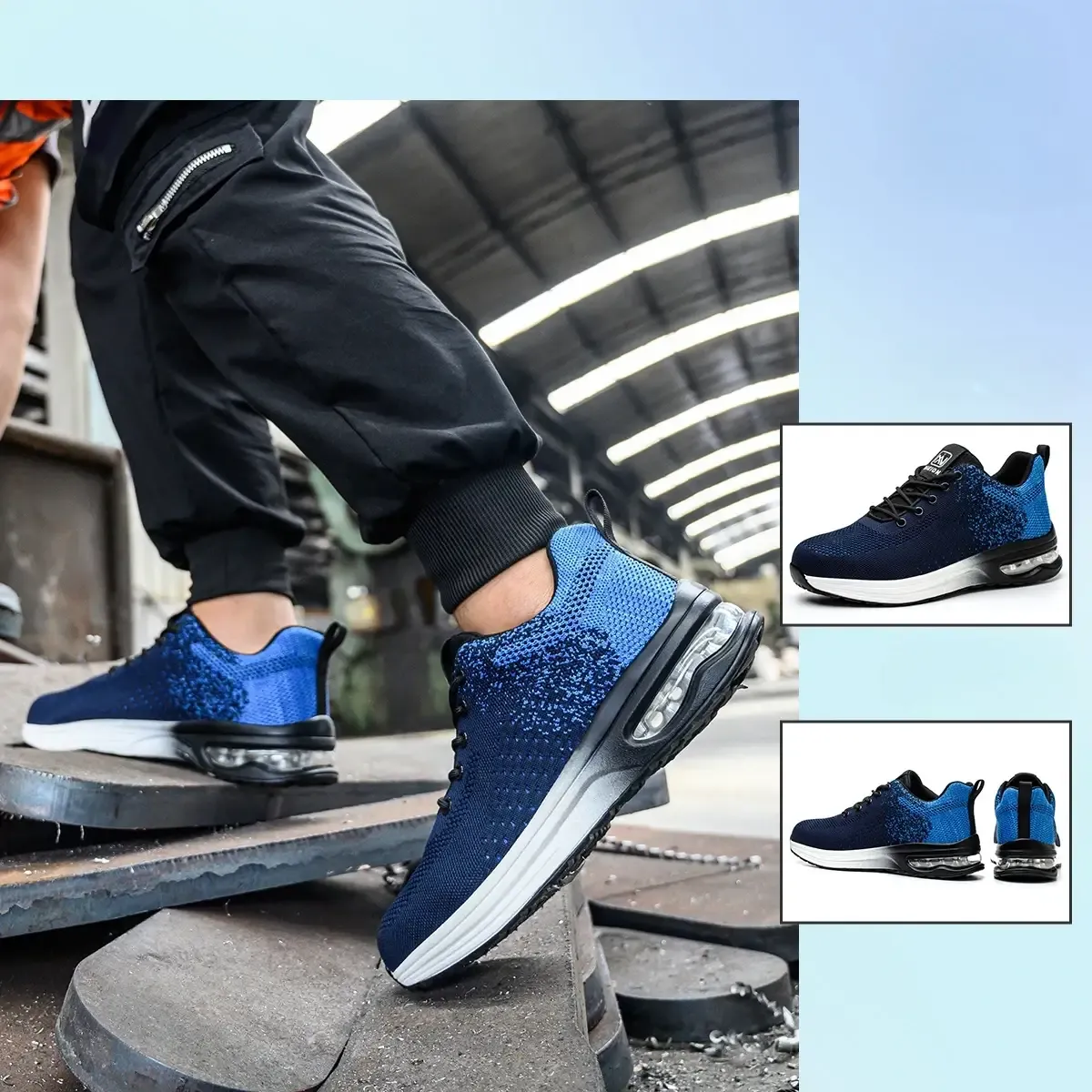 Air Cushion Work Safety Shoes For Men Women Breathable Work Sneakers Steel Toe Shoes Anti-puncture Safety Protective Shoe Air Cushion Work Safety Shoes For Men Women Breathable Work Sneakers Steel Toe Shoes Anti-puncture Safety Protective Shoe