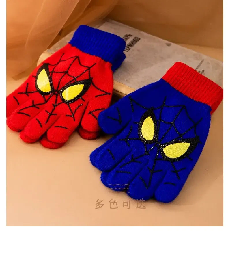 Diseny Spiderman Winter Children's Warm Gloves Marvel Anime Cartoon Knitted Gloves Cute Decoration Kids Christmas Gifts 5-10Y Diseny Spiderman Winter Children's Warm Gloves Marvel Anime Cartoon Knitted Gloves Cute Decoration Kids Christmas Gifts 5-10Y