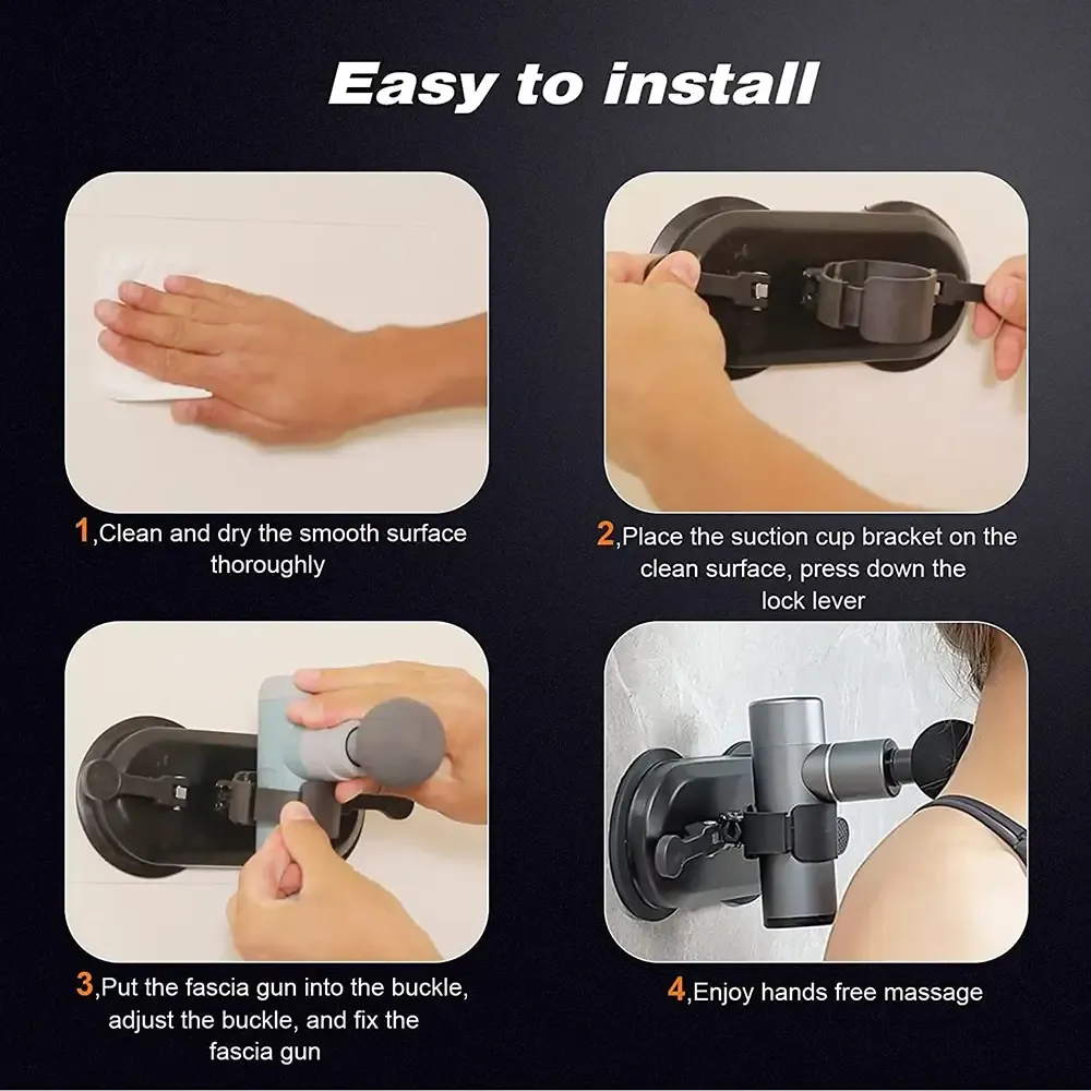 Massage gun bracket double suction cup strong adsorption for Fascia gun bracket Massager free hands Massage gun bracket double suction cup strong adsorption for Fascia gun bracket Massager free hands