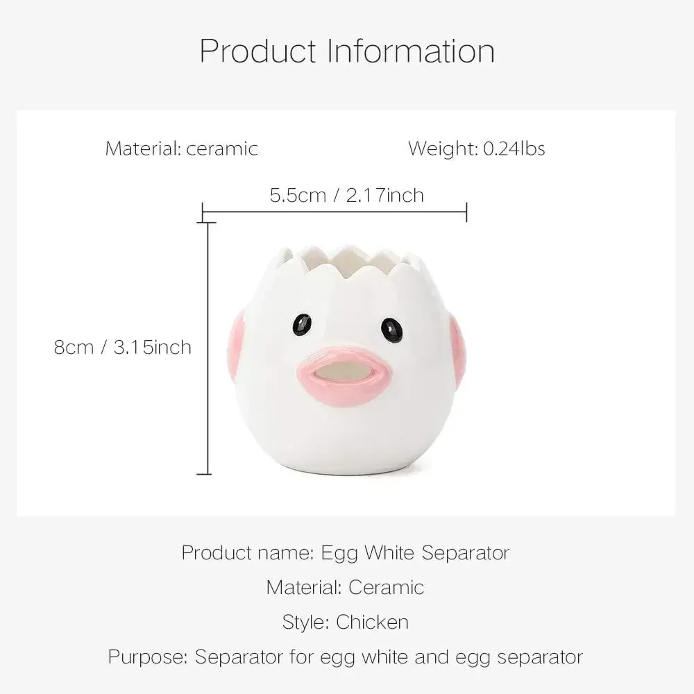 Egg White Separator Cute Cartoon Model Kitchen Accessories Easy Separation of Egg Whites and Yolks Ceramics Cooking Kitchen Tool Egg White Separator Cute Cartoon Model Kitchen Accessories Easy Separation of Egg Whites and Yolks Ceramics Cooking Kitchen Tool