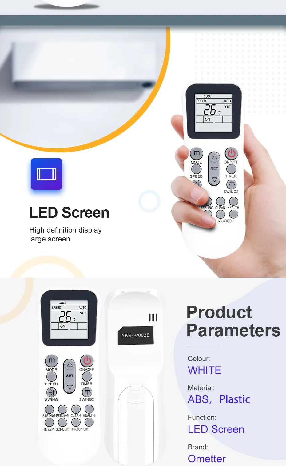 New Original Remote control YKR-K/002E AC Air Conditioner For AUX YKR-K/204E Ykr-k/001e Remoto Controle New Original Remote control YKR-K/002E AC Air Conditioner For AUX YKR-K/204E Ykr-k/001e Remoto Controle