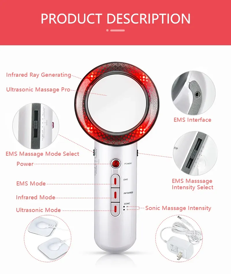 Ultrasonic 3 in 1 Cavitation EMS Slimming Massager Fat Burner Cellulite Skin Care Infrared Fat Removal Therapy Beauty Apparatus Ultrasonic 3 in 1 Cavitation EMS Slimming Massager Fat Burner Cellulite Skin Care Infrared Fat Removal Therapy Beauty Apparatus