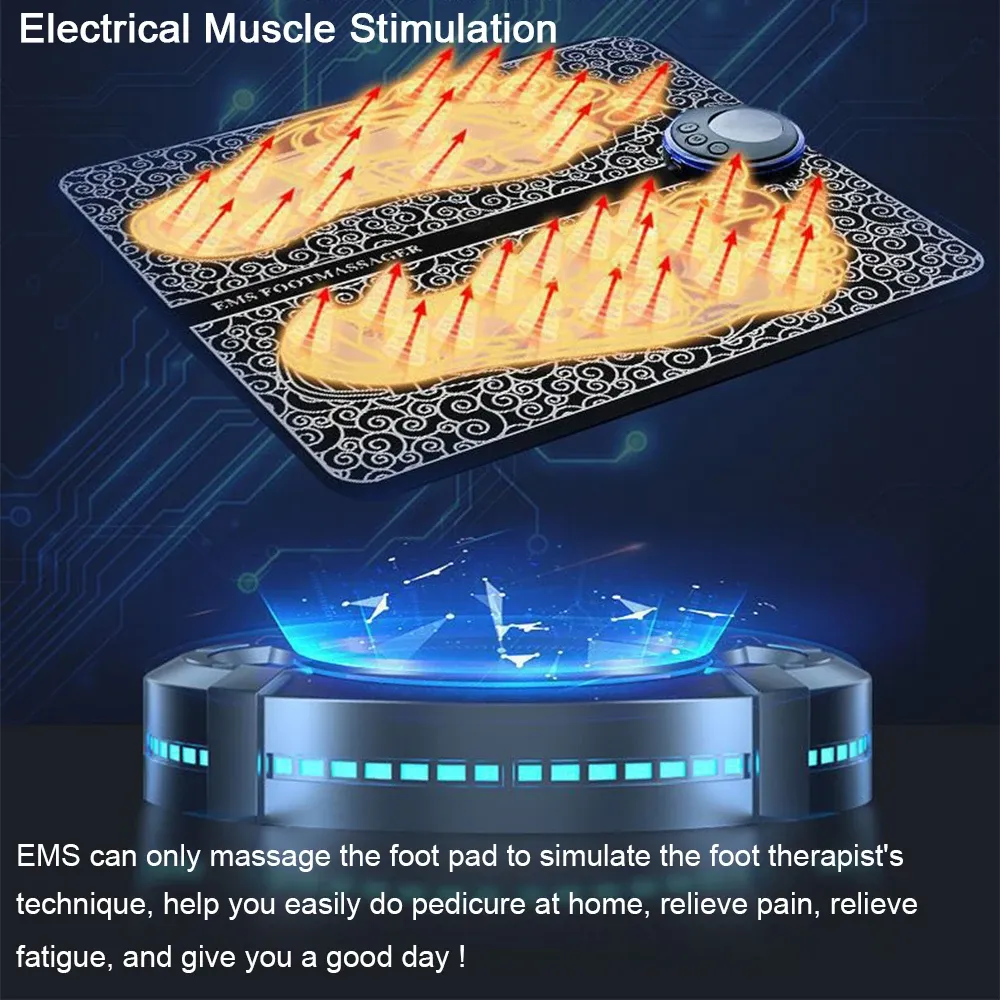 Remote EMS Foot Massager Pad Portable Electric Muscle Stimulation Massage Mat Improve Blood Circulation Relief Pain Relax Feet Remote EMS Foot Massager Pad Portable Electric Muscle Stimulation Massage Mat Improve Blood Circulation Relief Pain Relax Feet