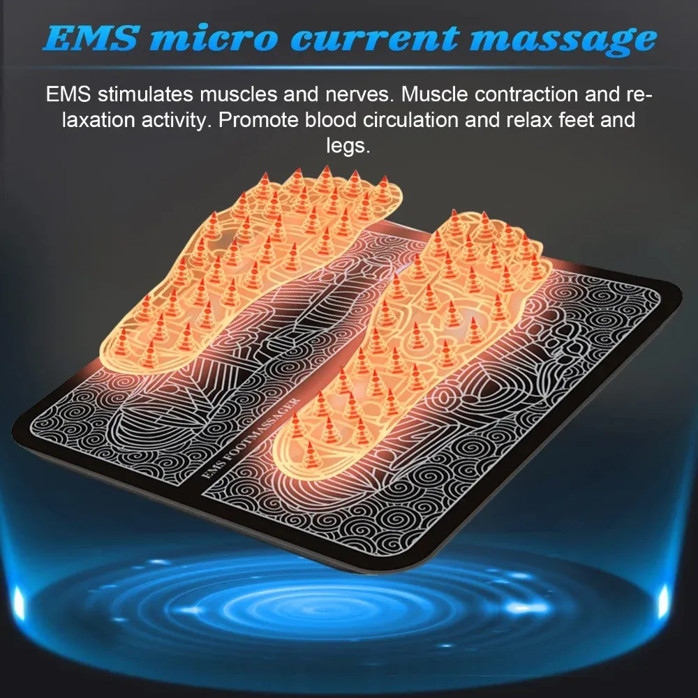 Electric EMS Foot Massager Pad Relief Pain Relax Feet Acupoints Massage Mat Shock Muscle Stimulation Improve Blood Circulation Electric EMS Foot Massager Pad Relief Pain Relax Feet Acupoints Massage Mat Shock Muscle Stimulation Improve Blood Circulation