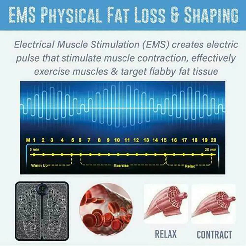 Electric EMS Foot Massager Pad Relief Pain Relax Feet Acupoints Massage Mat Shock Muscle Stimulation Improve Blood Circulation Electric EMS Foot Massager Pad Relief Pain Relax Feet Acupoints Massage Mat Shock Muscle Stimulation Improve Blood Circulation