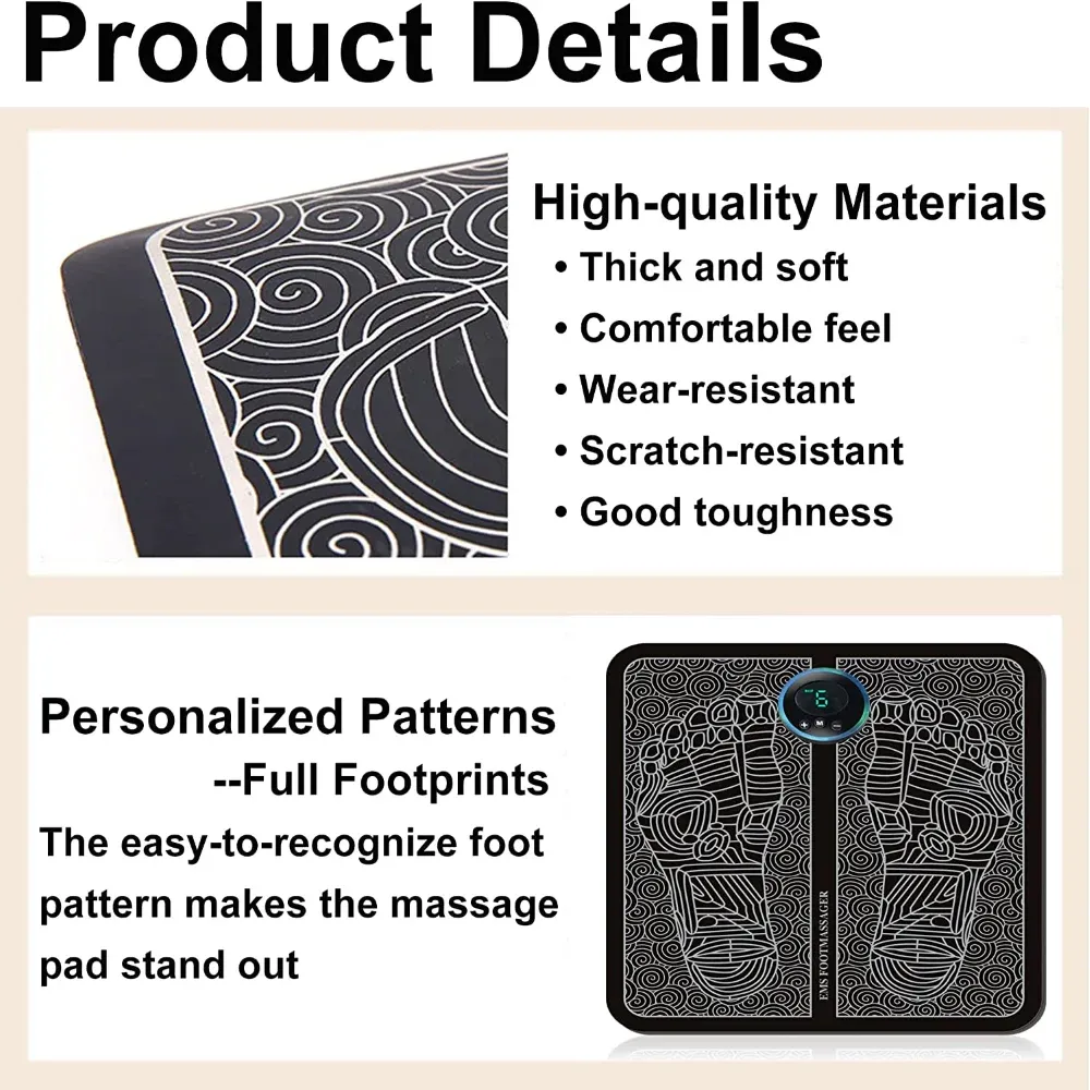 Electric EMS Foot Massager Pad Relief Pain Relax Feet Acupoints Massage Mat Shock Muscle Stimulation Improve Blood Circulation Electric EMS Foot Massager Pad Relief Pain Relax Feet Acupoints Massage Mat Shock Muscle Stimulation Improve Blood Circulation