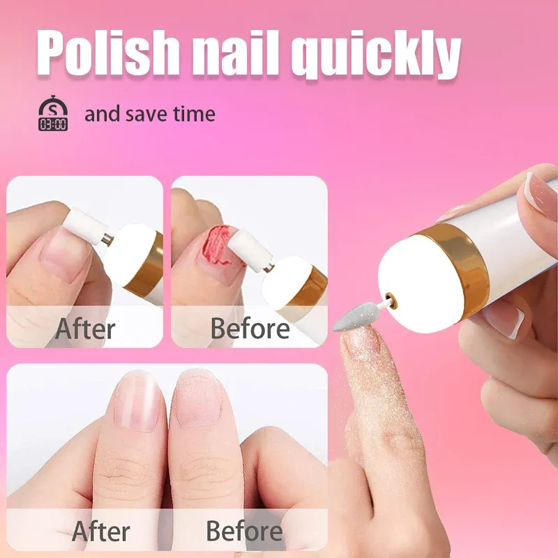 5 in 1 Electric Nail Polish Drill Machine With Light Portable Mini Electric Manicure Art Pen Tools For Gel Remover 5 in 1 Electric Nail Polish Drill Machine With Light Portable Mini Electric Manicure Art Pen Tools For Gel Remover