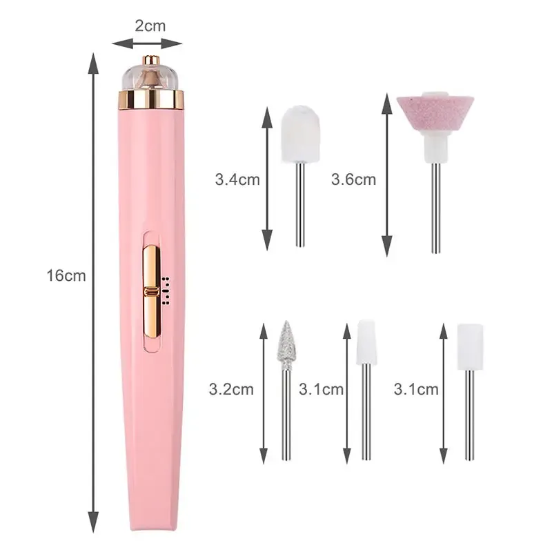 5 in 1 Electric Nail Polish Drill Machine With Light Portable Mini Electric Manicure Art Pen Tools For Gel Remover 5 in 1 Electric Nail Polish Drill Machine With Light Portable Mini Electric Manicure Art Pen Tools For Gel Remover