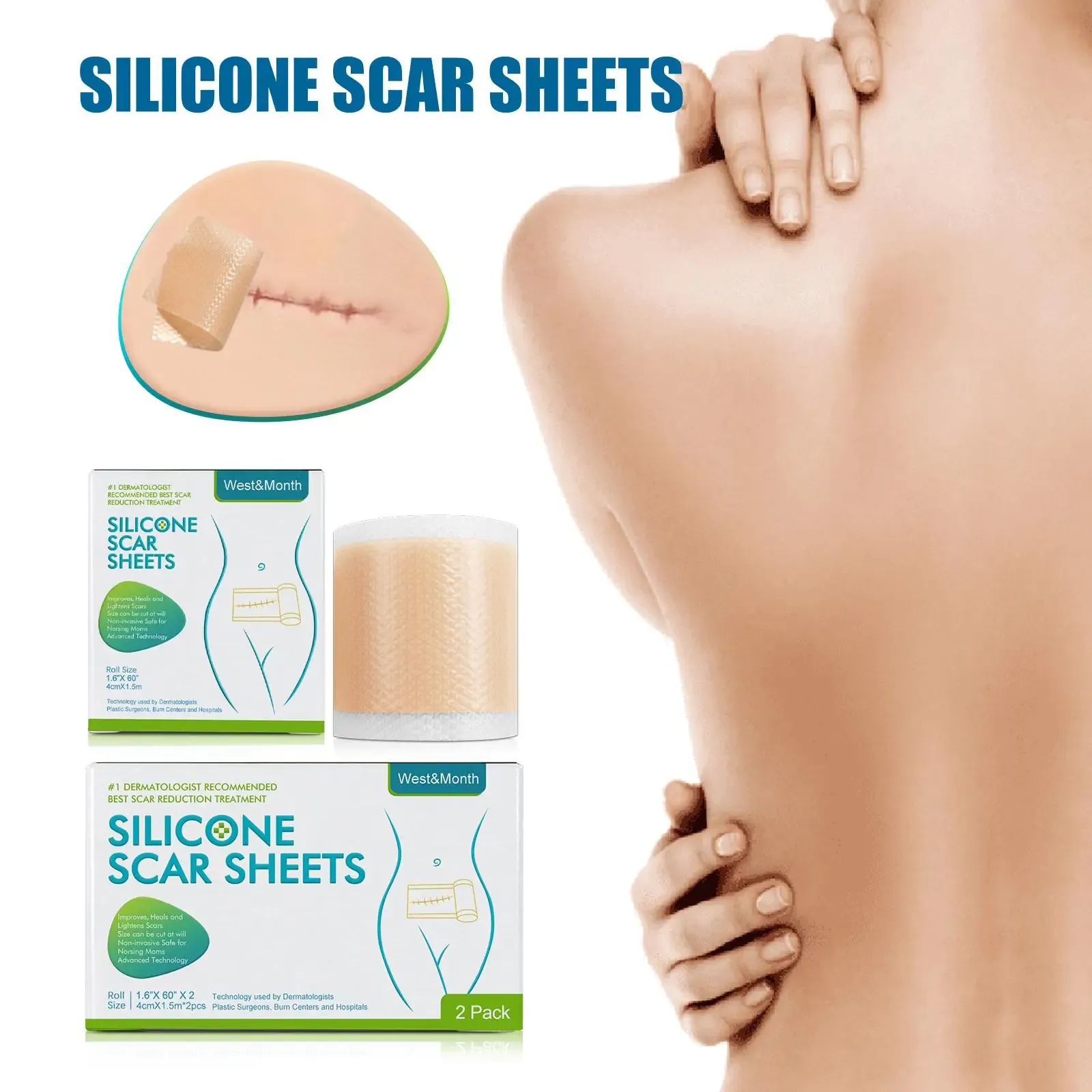 Silicone Scar Patch Skin Repair Sheets Removal Self-Adhesive Stretch Mark Tape Therapy Patch Burn Acne Scar Skin Care Silicone Scar Patch Skin Repair Sheets Removal Self-Adhesive Stretch Mark Tape Therapy Patch Burn Acne Scar Skin Care