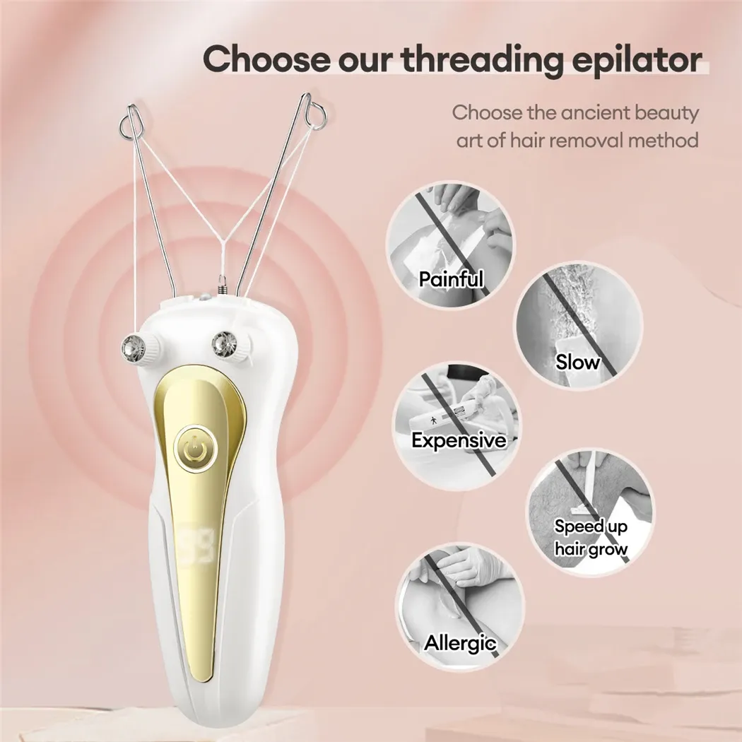 Electric Body Hair Remover Women's Cotton Thread Leg Arm Shaver Razor Lady Beauty Neck Rechargeable Hair Epilator Electric Body Hair Remover Women's Cotton Thread Leg Arm Shaver Razor Lady Beauty Neck Rechargeable Hair Epilator