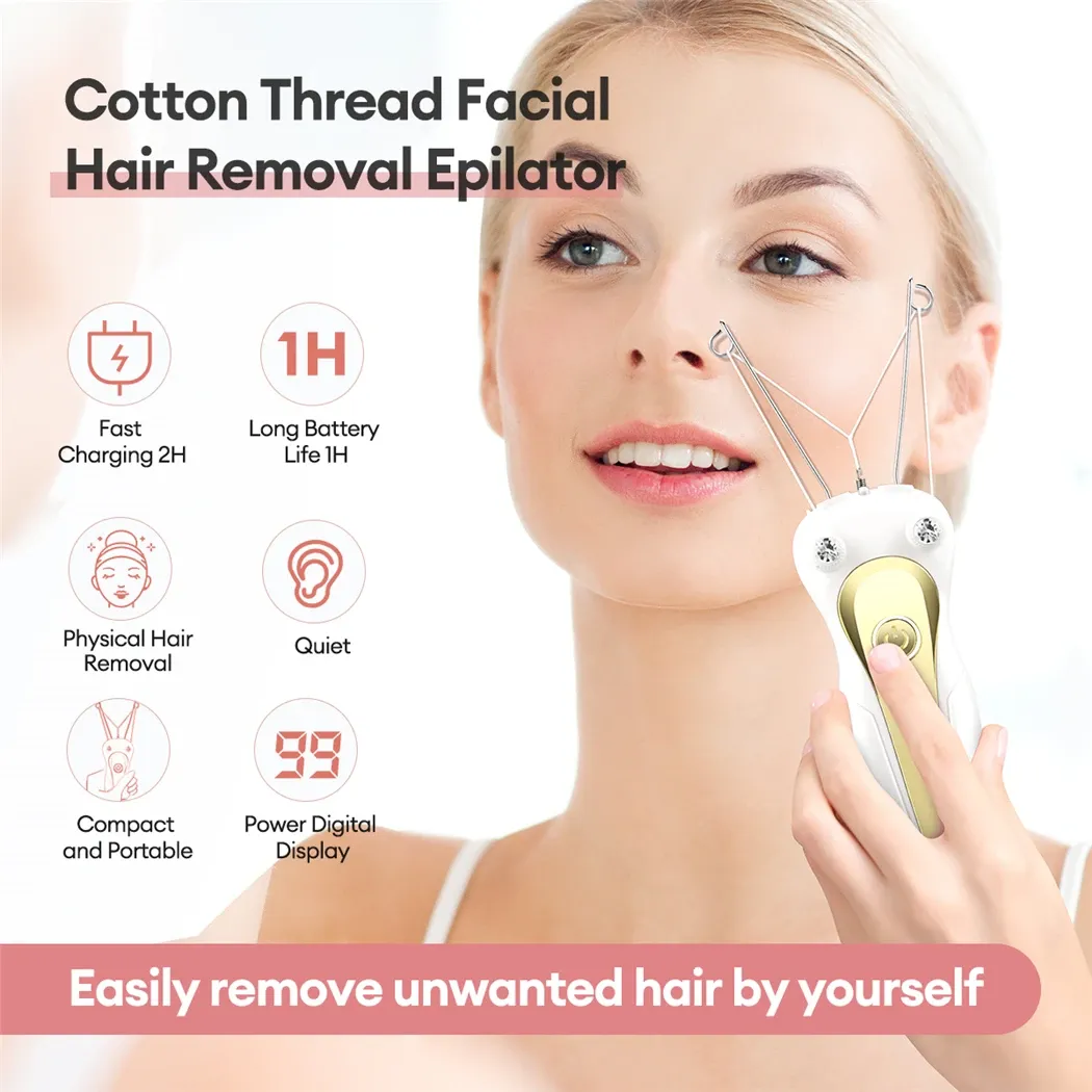 Electric Body Hair Remover Women's Cotton Thread Leg Arm Shaver Razor Lady Beauty Neck Rechargeable Hair Epilator Electric Body Hair Remover Women's Cotton Thread Leg Arm Shaver Razor Lady Beauty Neck Rechargeable Hair Epilator