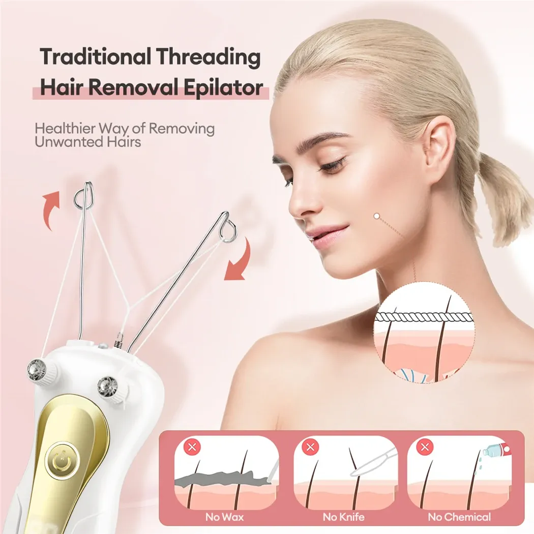 Electric Body Hair Remover Women's Cotton Thread Leg Arm Shaver Razor Lady Beauty Neck Rechargeable Hair Epilator Electric Body Hair Remover Women's Cotton Thread Leg Arm Shaver Razor Lady Beauty Neck Rechargeable Hair Epilator