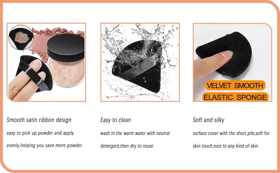 Wholesale 50Pcs Triangle Velvet Powder Puff Pizza Flours Mini Face Makeup Sponge Cosmetics Washable Lightweight Makeup Tool Wholesale 50Pcs Triangle Velvet Powder Puff Pizza Flours Mini Face Makeup Sponge Cosmetics Washable Lightweight Makeup Tool