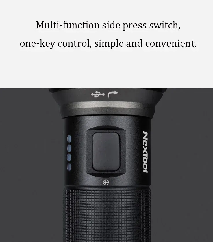 Nextool Rechargeable Flashlight 5000mAh 2000lm 380M 5 Modes IPX7 Waterproof LED Light Type-C Searching Light for Camping Outdoor Nextool Rechargeable Flashlight 5000mAh 2000lm 380M 5 Modes IPX7 Waterproof LED Light Type-C Searching Light for Camping Outdoor