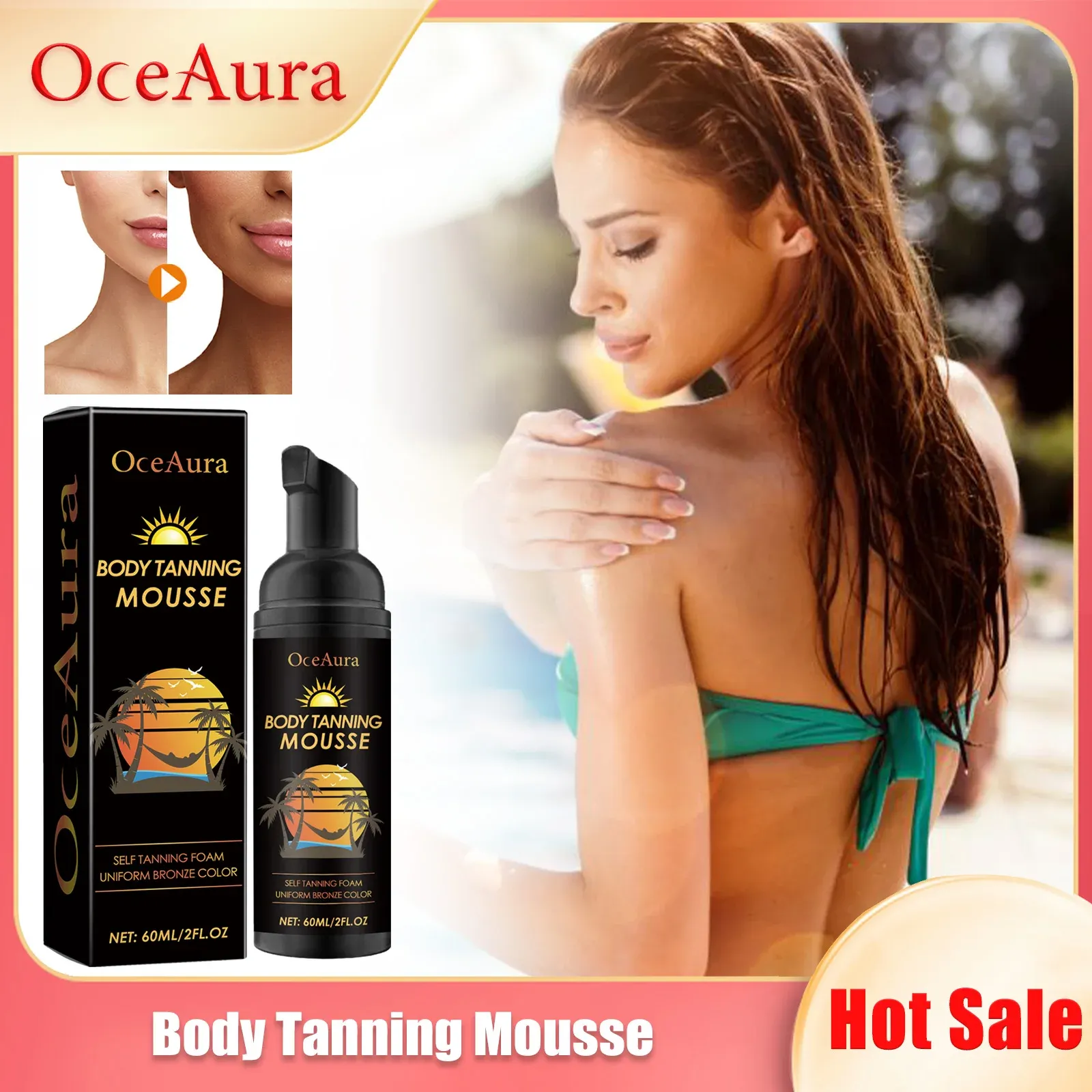 Tanning Spray Accelerate Darker Natural Sunless Booster Solarium Hydrating Smooth Long Lasting Sunbathing Bronzer Tanning Mousse