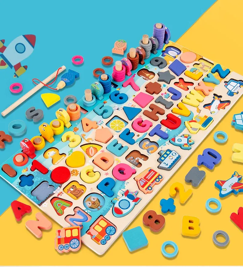 Kids Montessori Educational Wooden Math Toys Children Busy Board Count Shape Colors Match Fishing Puzzle Learning Toys Gifts Kids Montessori Educational Wooden Math Toys Children Busy Board Count Shape Colors Match Fishing Puzzle Learning Toys Gifts