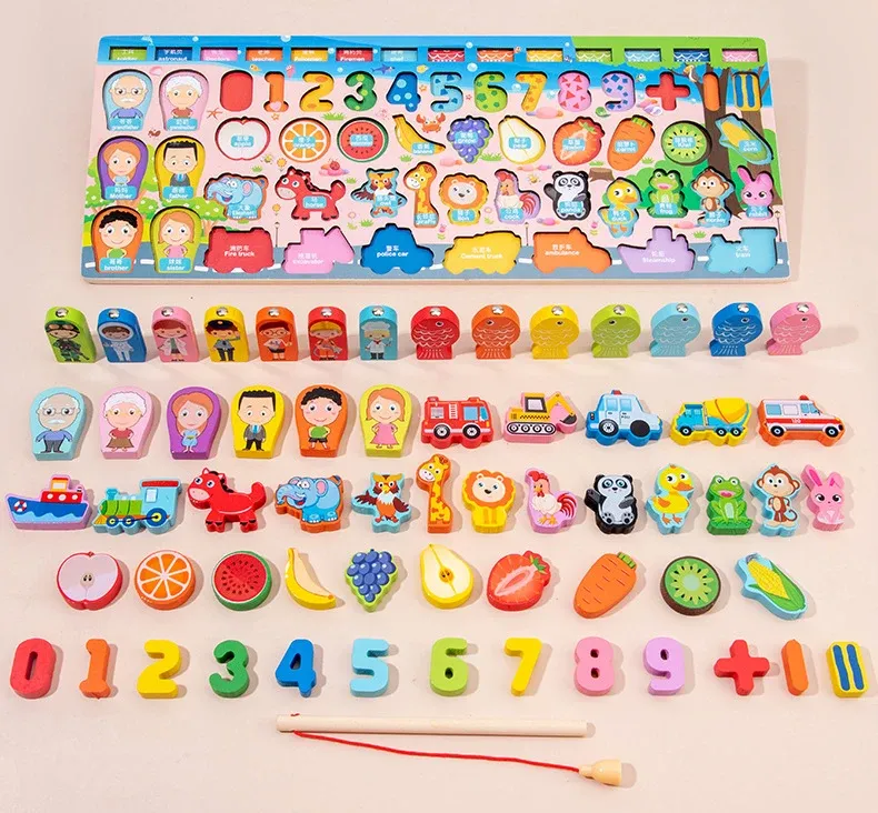 Kids Montessori Educational Wooden Math Toys Children Busy Board Count Shape Colors Match Fishing Puzzle Learning Toys Gifts Kids Montessori Educational Wooden Math Toys Children Busy Board Count Shape Colors Match Fishing Puzzle Learning Toys Gifts